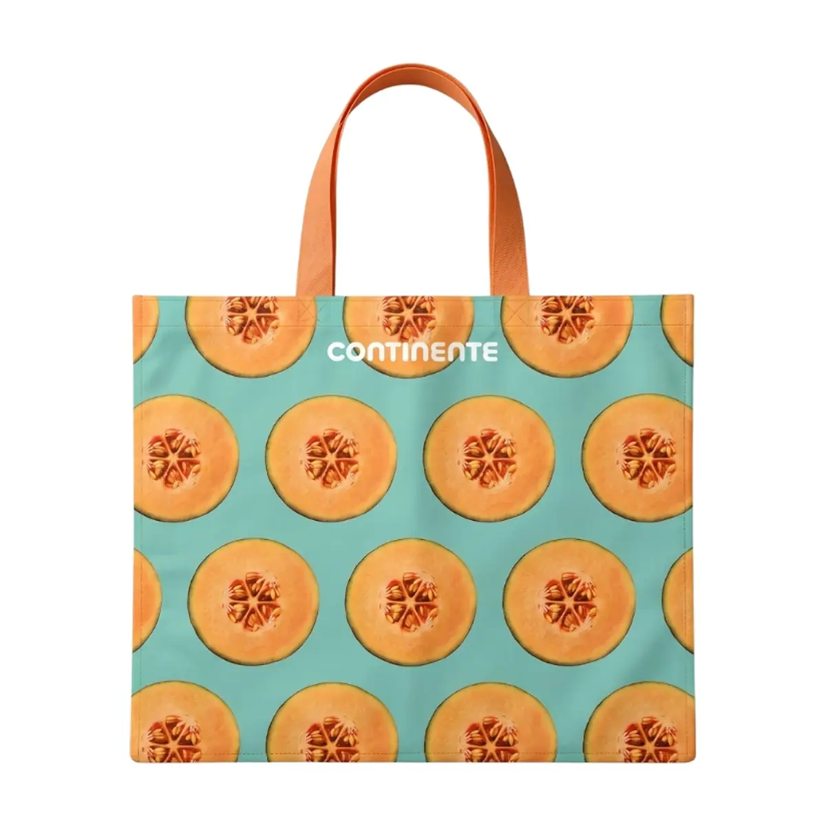Bolsa de compra reutilizable de 38.6 L con estampado de melones Continente (1 U)
