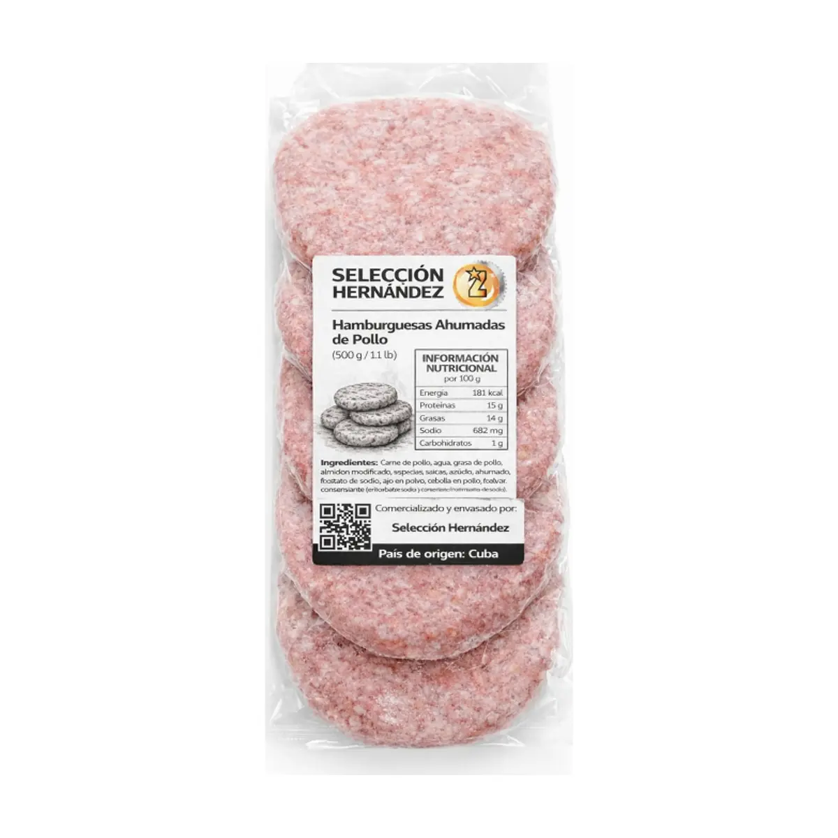 Hamburguesas ahumadas de pollo Selección Hernández (500 g / 1.1 lb)
