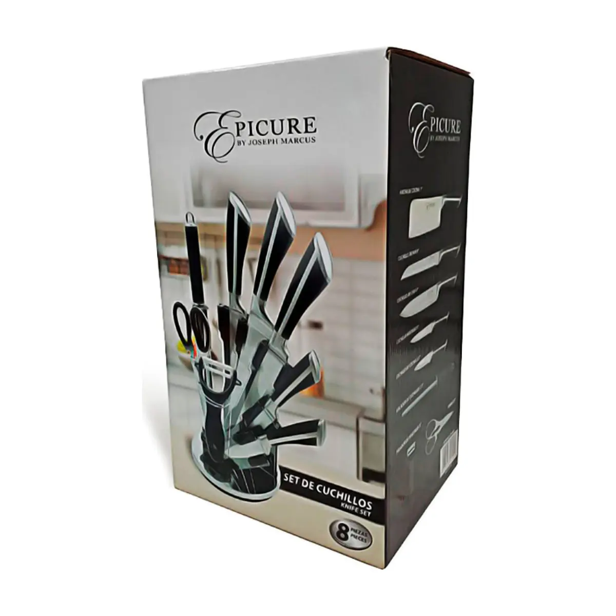 Juego de cuchillos de 8 piezas con soporte giratorio Epicure - Miniatura 3