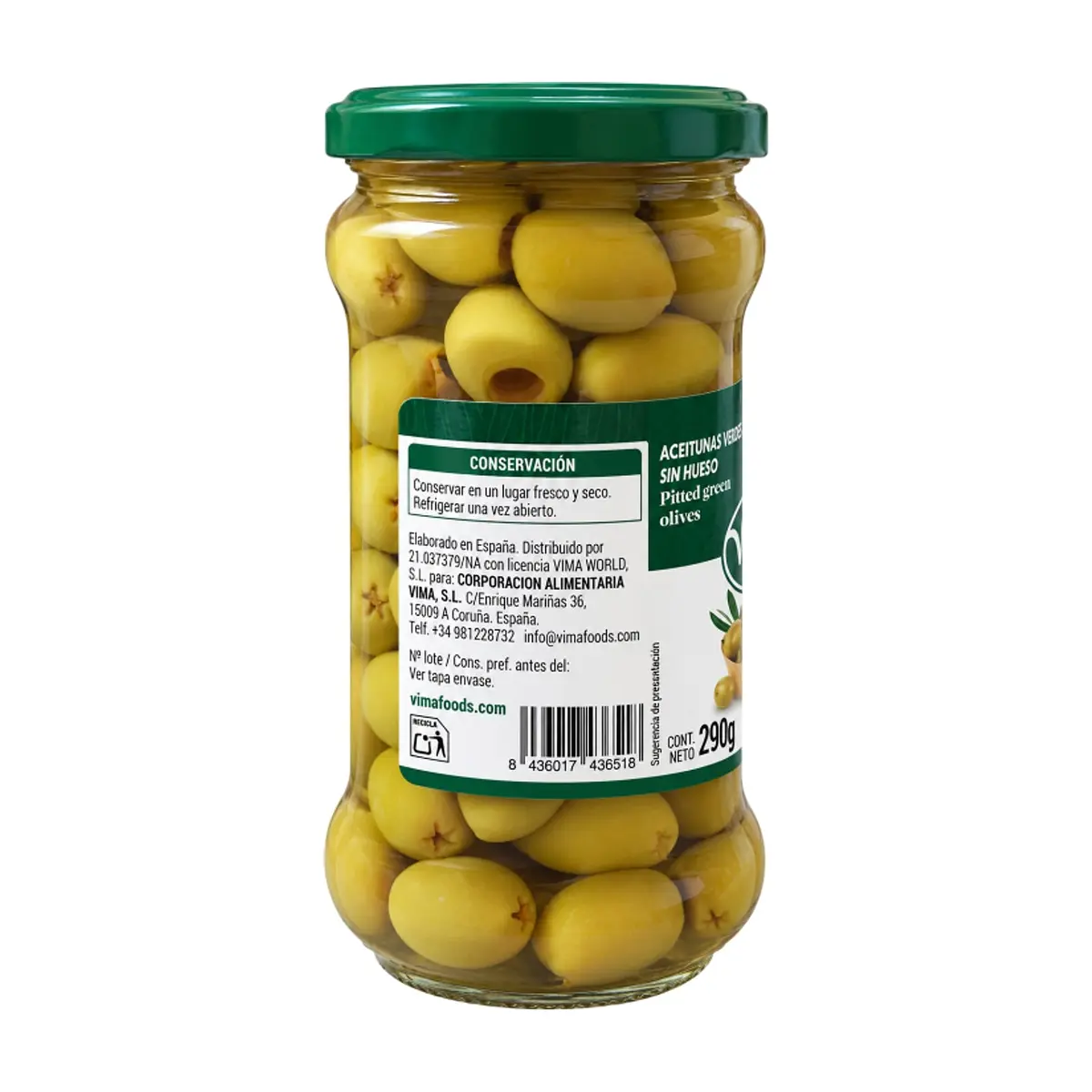 Aceitunas verdes sin hueso Vima Foods (290 g / 10.22 oz) - Thumbnail 3