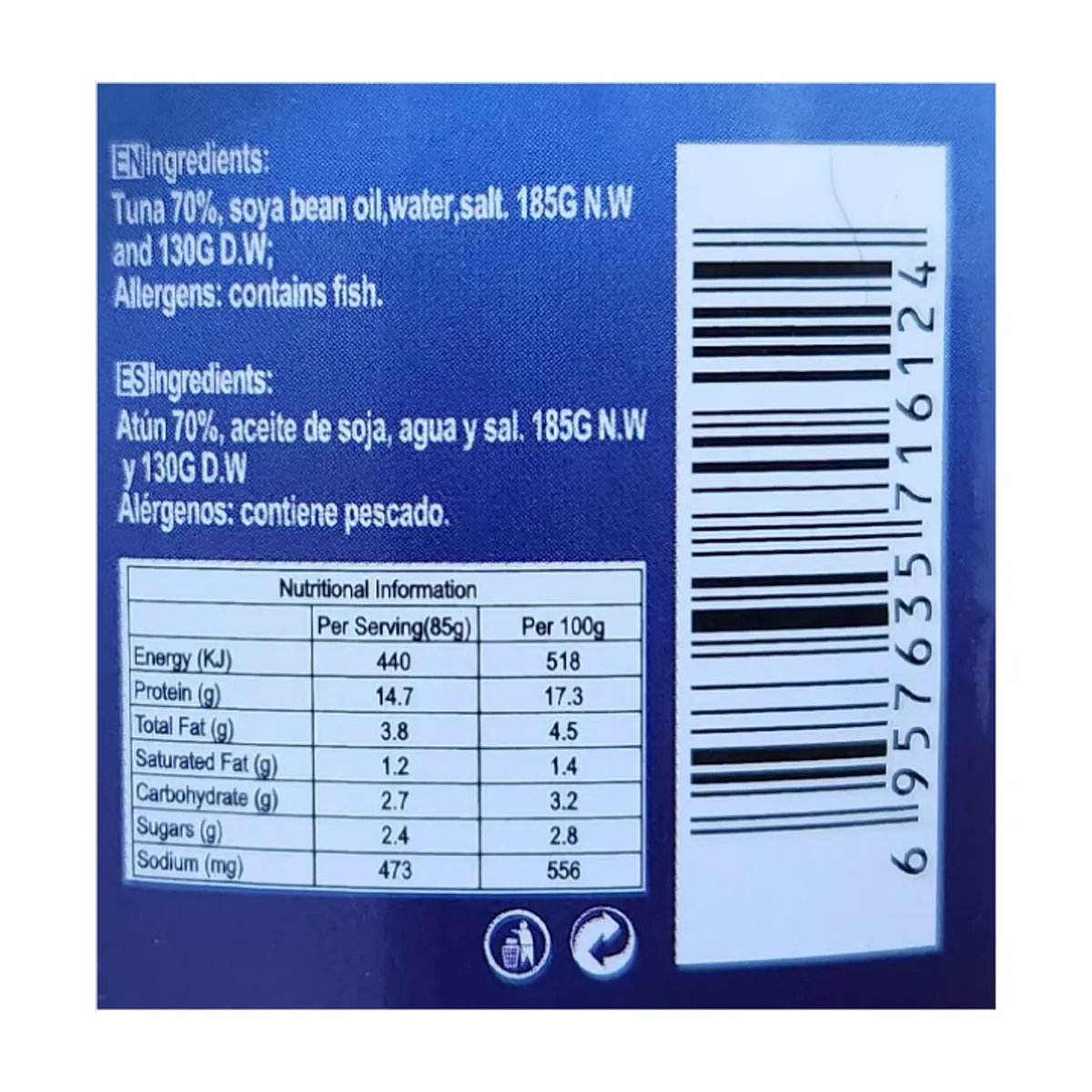 Atún lomitos en aceite Lucy (185 g / 6.53 oz) - Miniatura 4