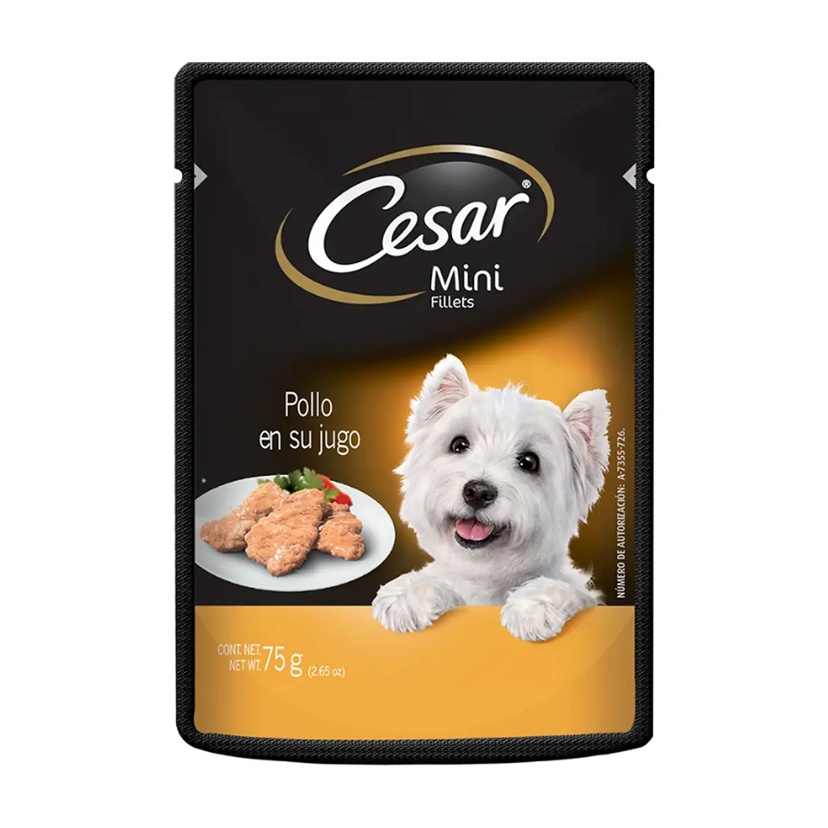 Alimento para perro pollo en su jugo Mini Filetes Cesar (75 g / 2.65 oz)