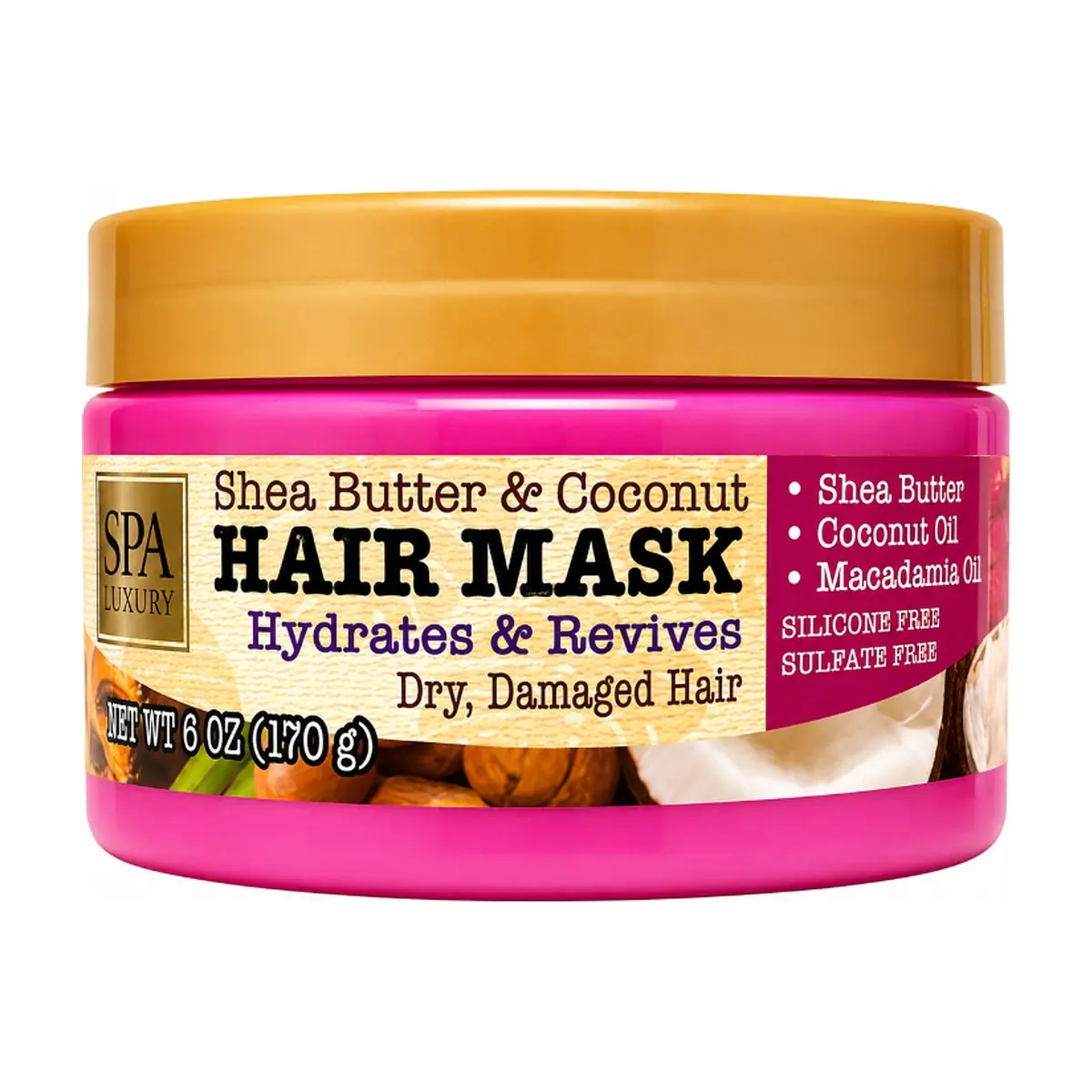 Mascarilla para el cabello de manteca de karité y coco Spa Luxury (170 g / 6 oz)