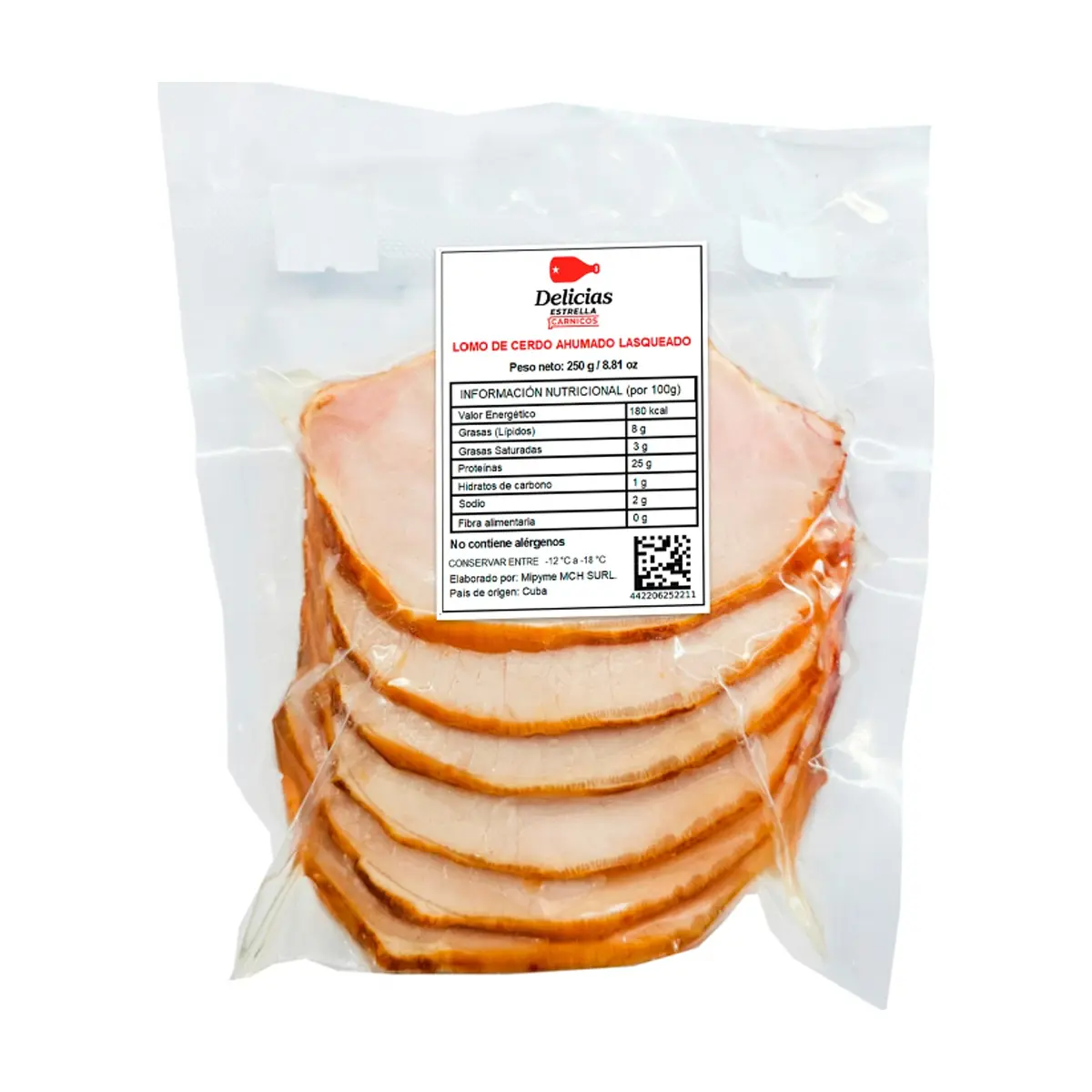Lomo de cerdo ahumado lasqueado Delicias Estrella (250 g / 8.81 oz) - Thumbnail 3