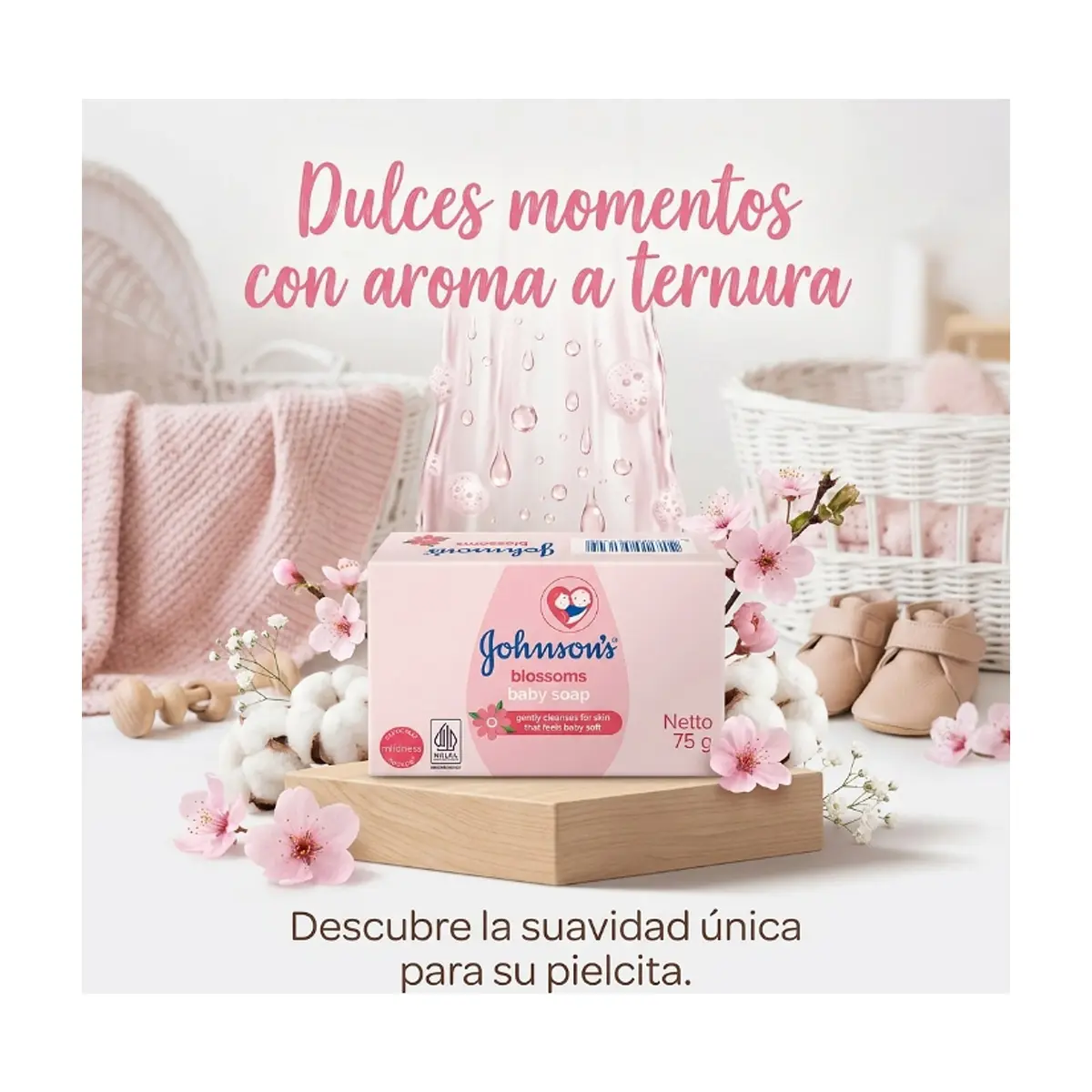 Jabón para bebé aroma a flores Johnson's (75 g / 2.64 oz) - Thumbnail 4