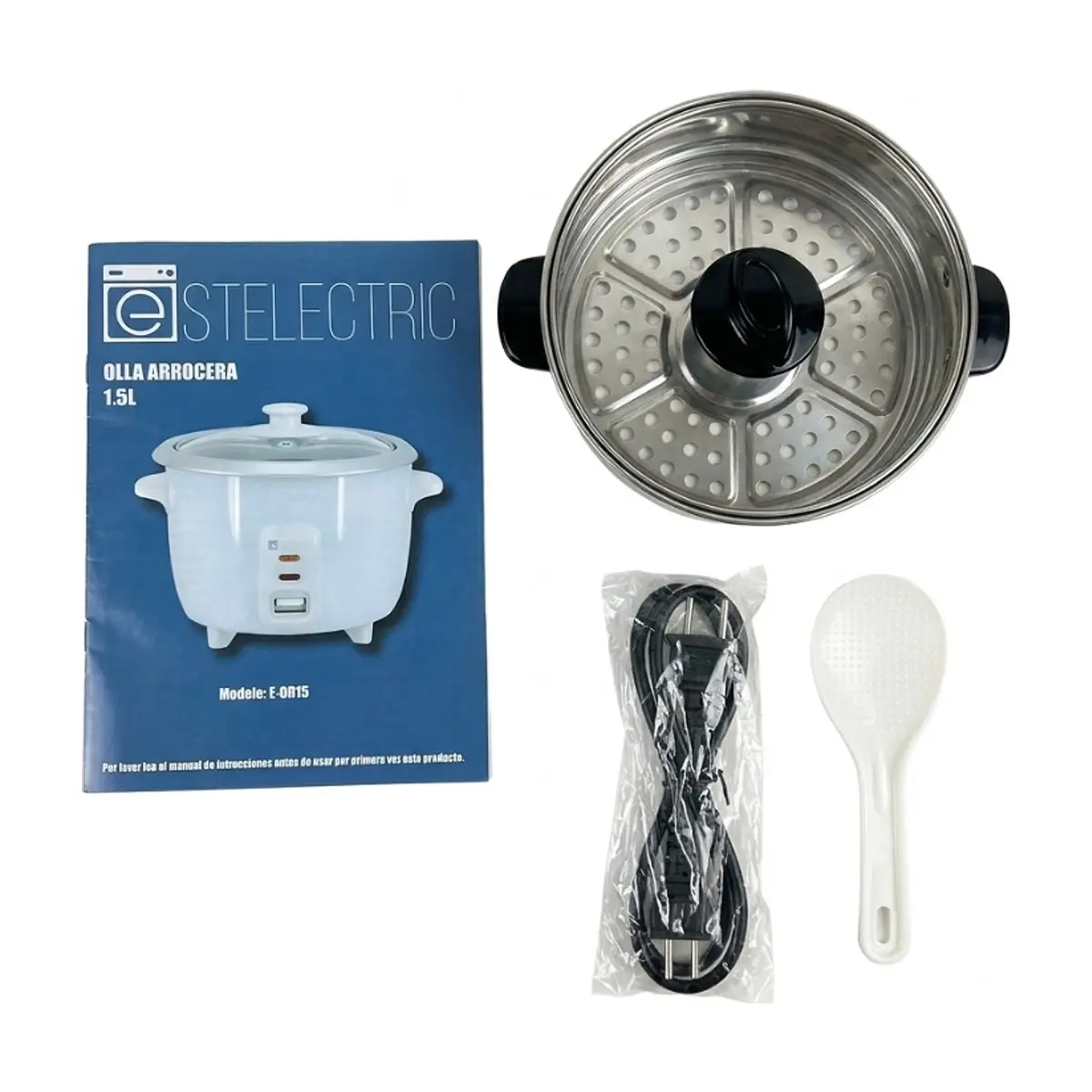 Olla arrocera con vaporera incluida 1.5L Estelectric E-OR15 - Miniatura 2