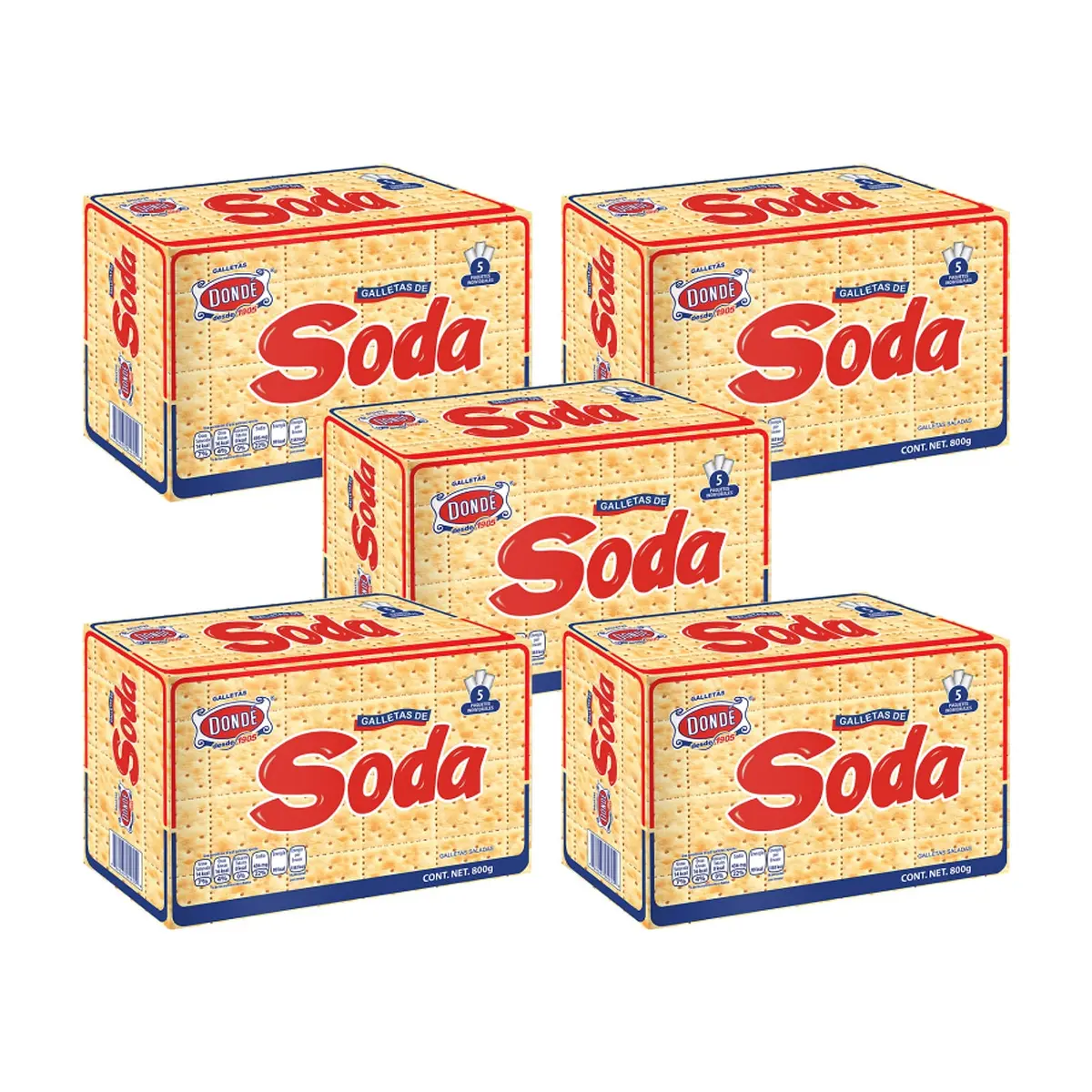 Galletas de soda Dondé (5 x 800 g / 1.76 lb)