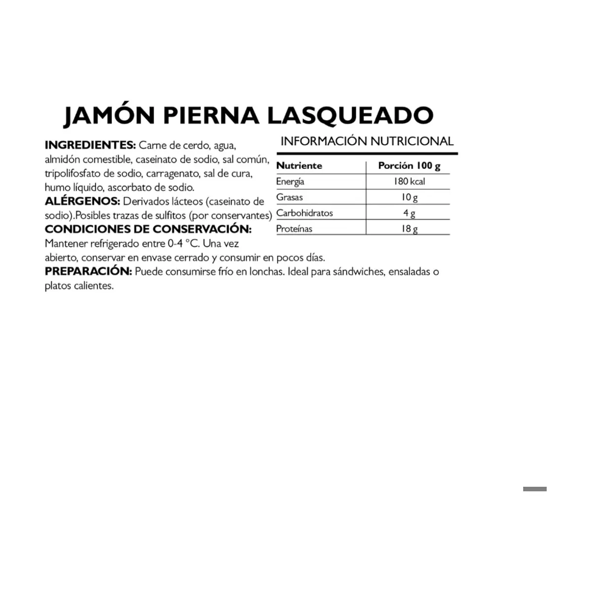Jamón pierna prensada Pruébalo (500 g / 1.10 lb) - Thumbnail 2