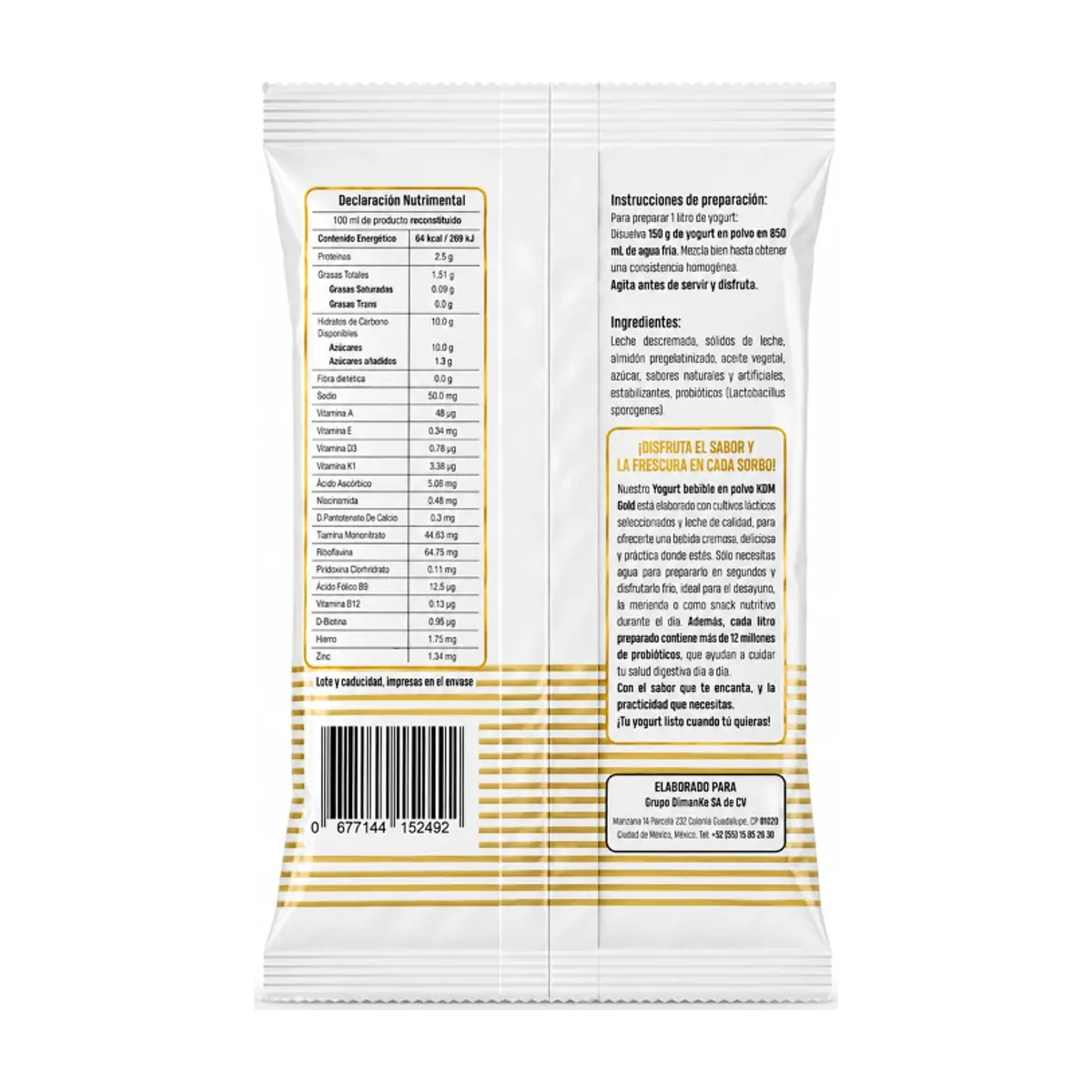 Yogurt en polvo bebible sabor natural KDM Gold (150 g / 5.29 oz) - Thumbnail 2
