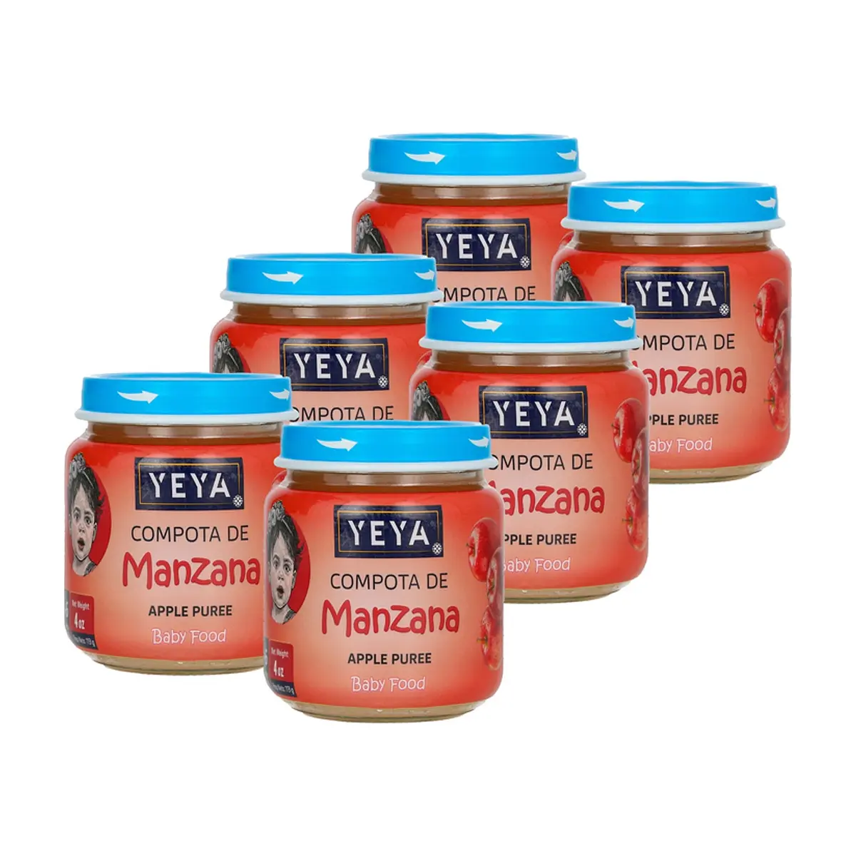 Compota de manzana YEYA (6 x 113 g / 4 oz)