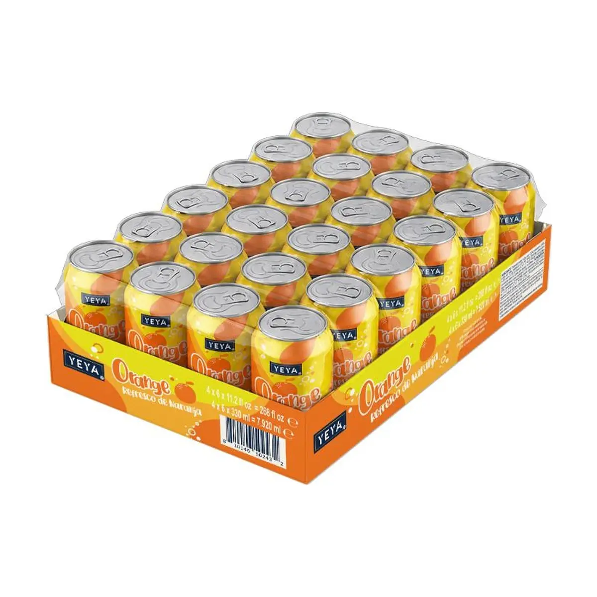 Caja de Refresco gaseado de naranja YEYA (24 x 330 ml)
