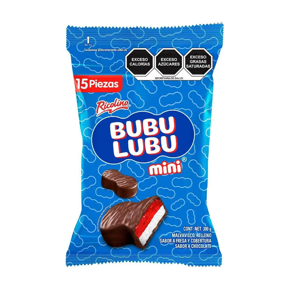 Mini-malvaviscos relleno con sabor a fresa y chocolate Ricolo (300 g / 10.5 oz)