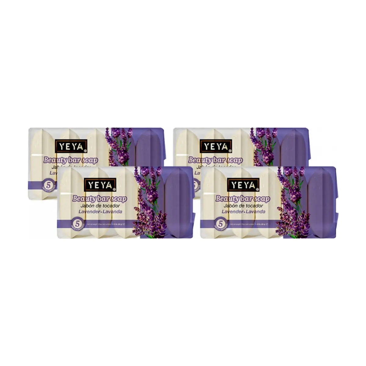 Jabón de tocador de lavanda YEYA (4 x 300 g / 10.58 oz) - Imagen 1