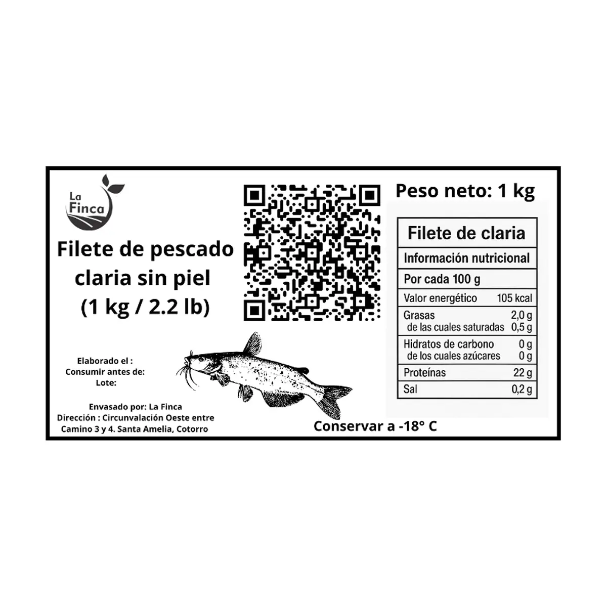 Filete de pescado Claria sin piel La Finca (1 kg / 2.2 lb) - Thumbnail 4