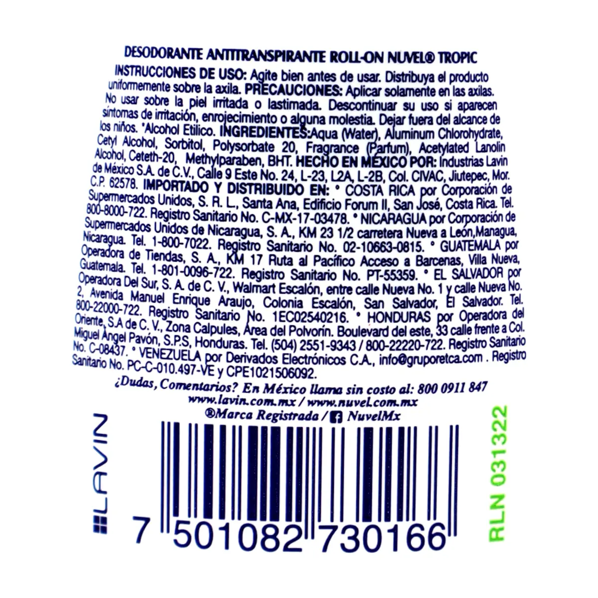 Desodorante antitranspirante para dama Tropic Nuvel (65 ml / 2.3 fl.oz) - Thumbnail 6
