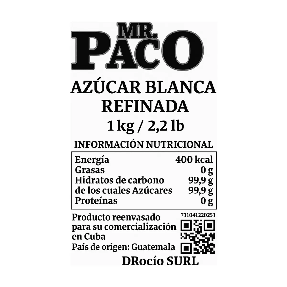 Azúcar blanca refinada Mr. Paco (1 kg / 2.2 lb) - Thumbnail 2