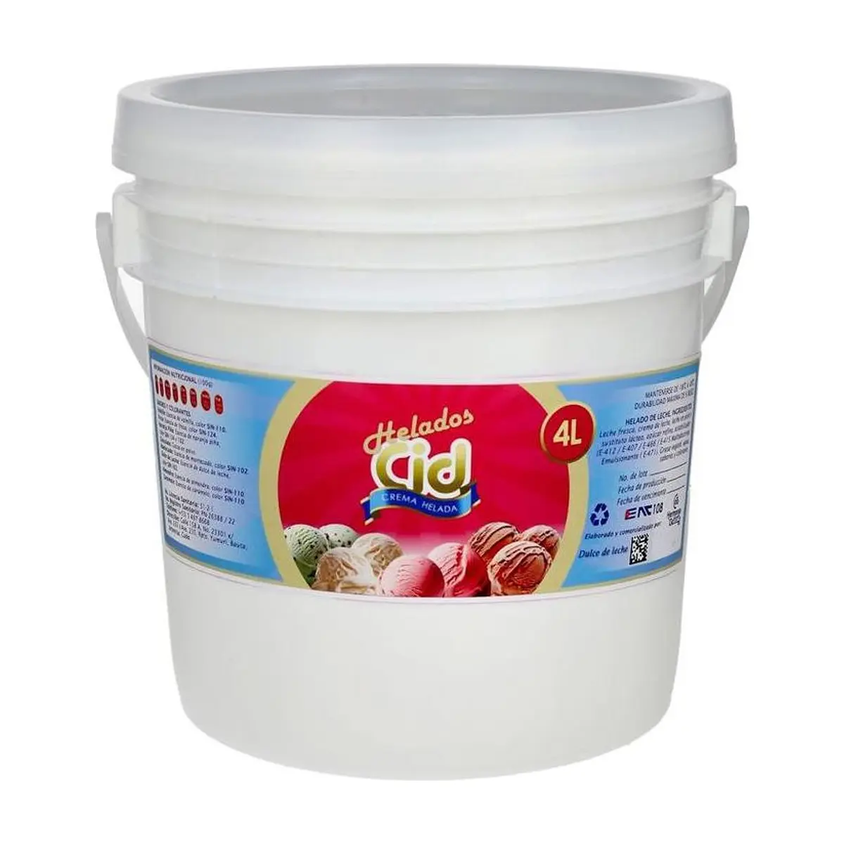 Helado sabor dulce de leche CID (4 L)