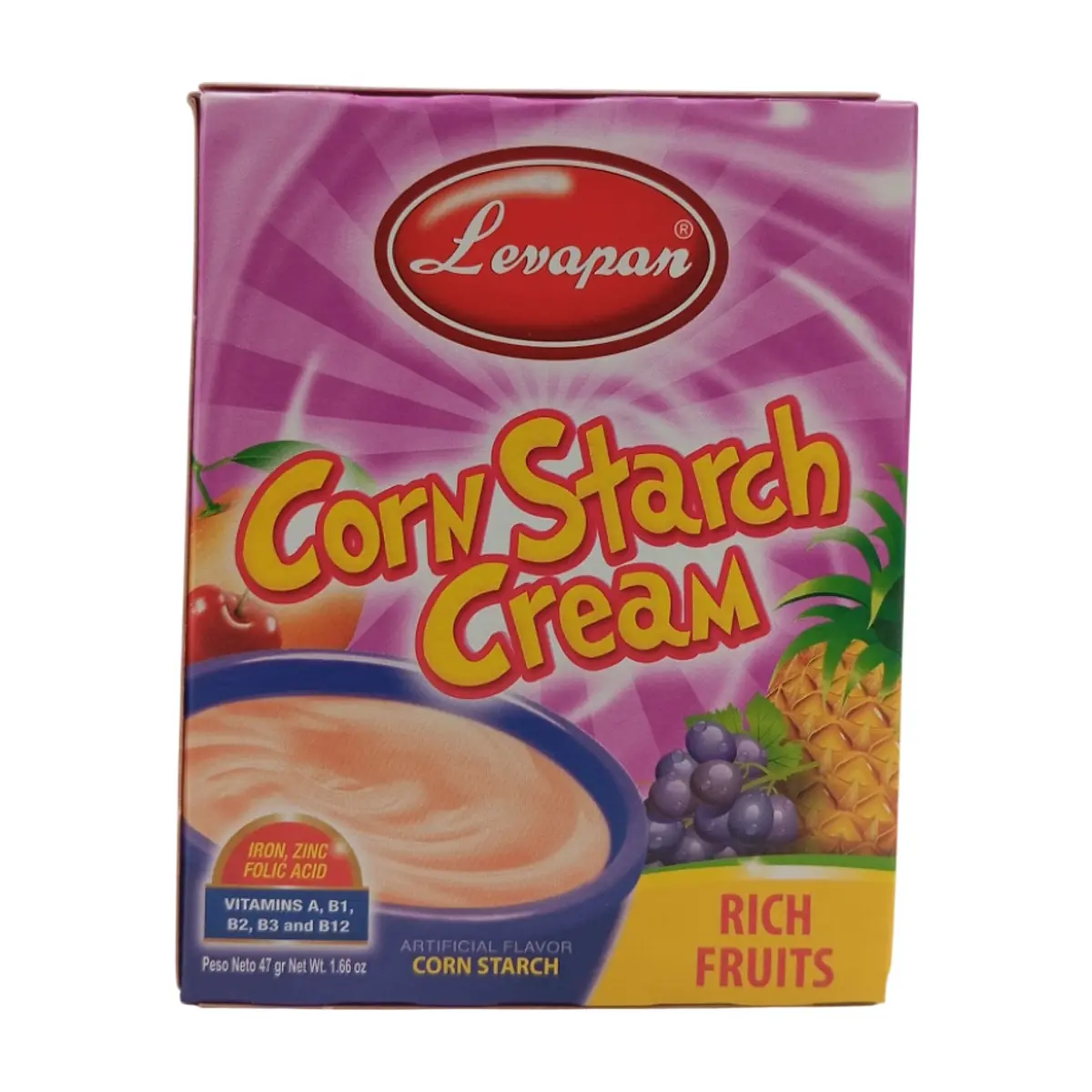Crema de maicena con sabor a ricas frutas Levapan (47 g / 1.66 oz)