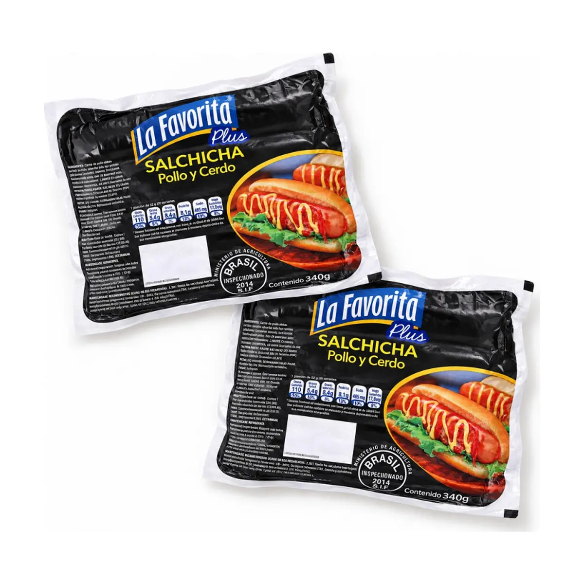 Salchichas de pollo y cerdo La Favorita (2 x 340 g / 12 oz) - Miniatura 1