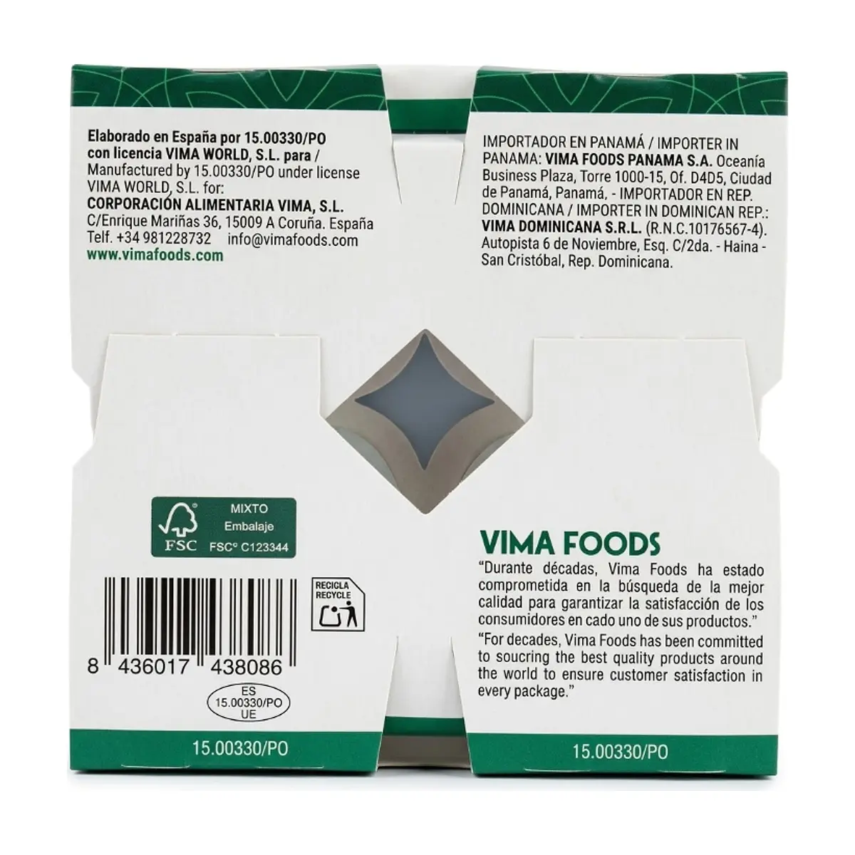 Yogurt pasteurizado sabor natural azucarado Vima Foods (4 x 100 g / 3.52 oz) - Miniatura 3