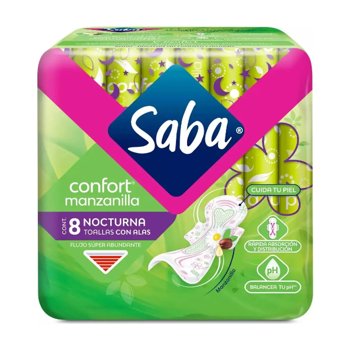 Toallas femeninas - Íntimas - nocturnas Saba (8 U) - Miniatura 3