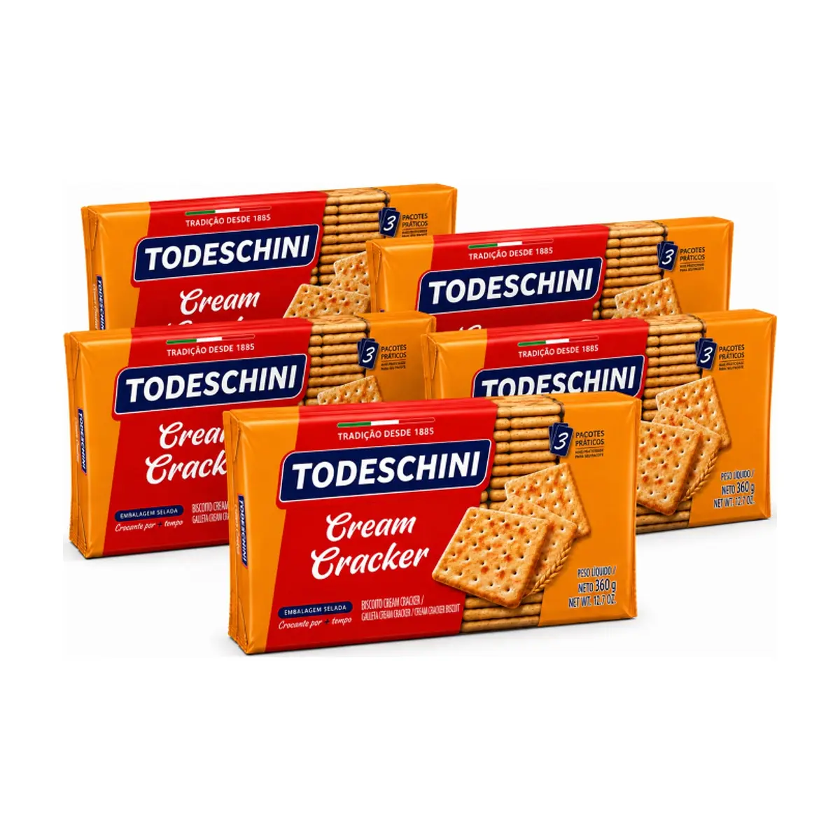 Galletas cream cracker Todeschini (5 x 360 g / 12.7 oz)