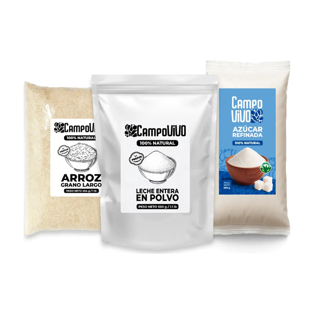 Combo básico #9: Leche entera en polvo + Arroz grano largo + Azúcar refinada - Imagen 1