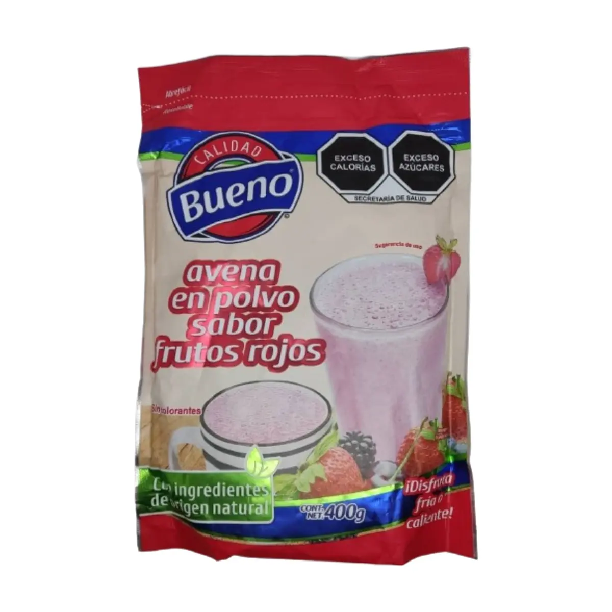 Avena en polvo sabor frutos rojos Bueno (400 g / 14.1 oz) - Miniatura 1