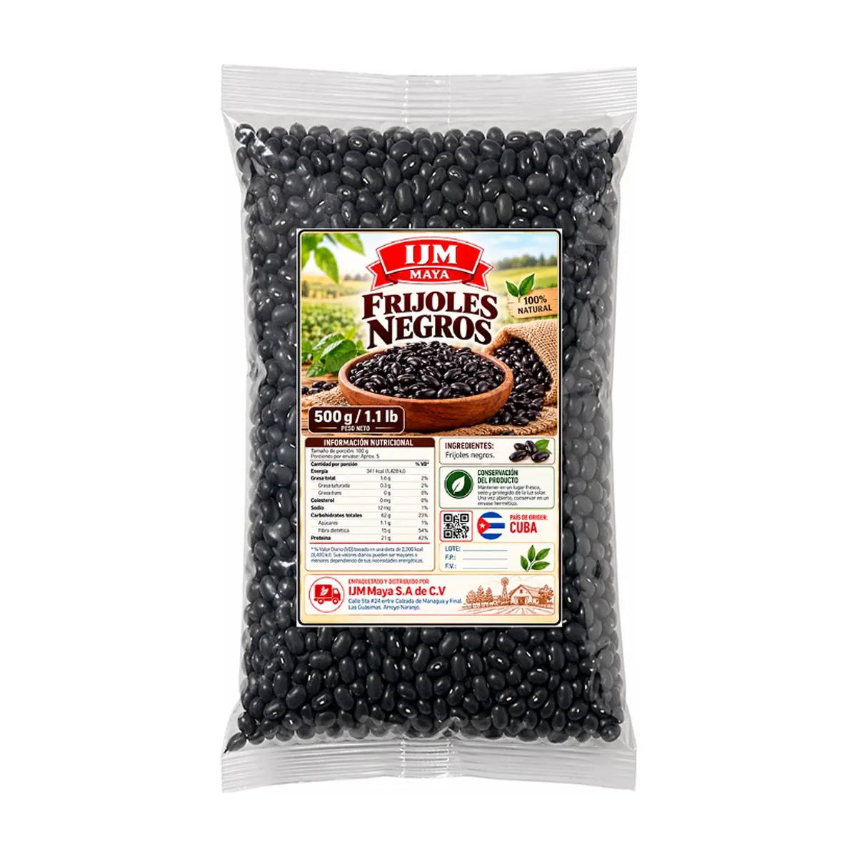 Frijoles negros IJM Maya (500 g / 1.1 lb)