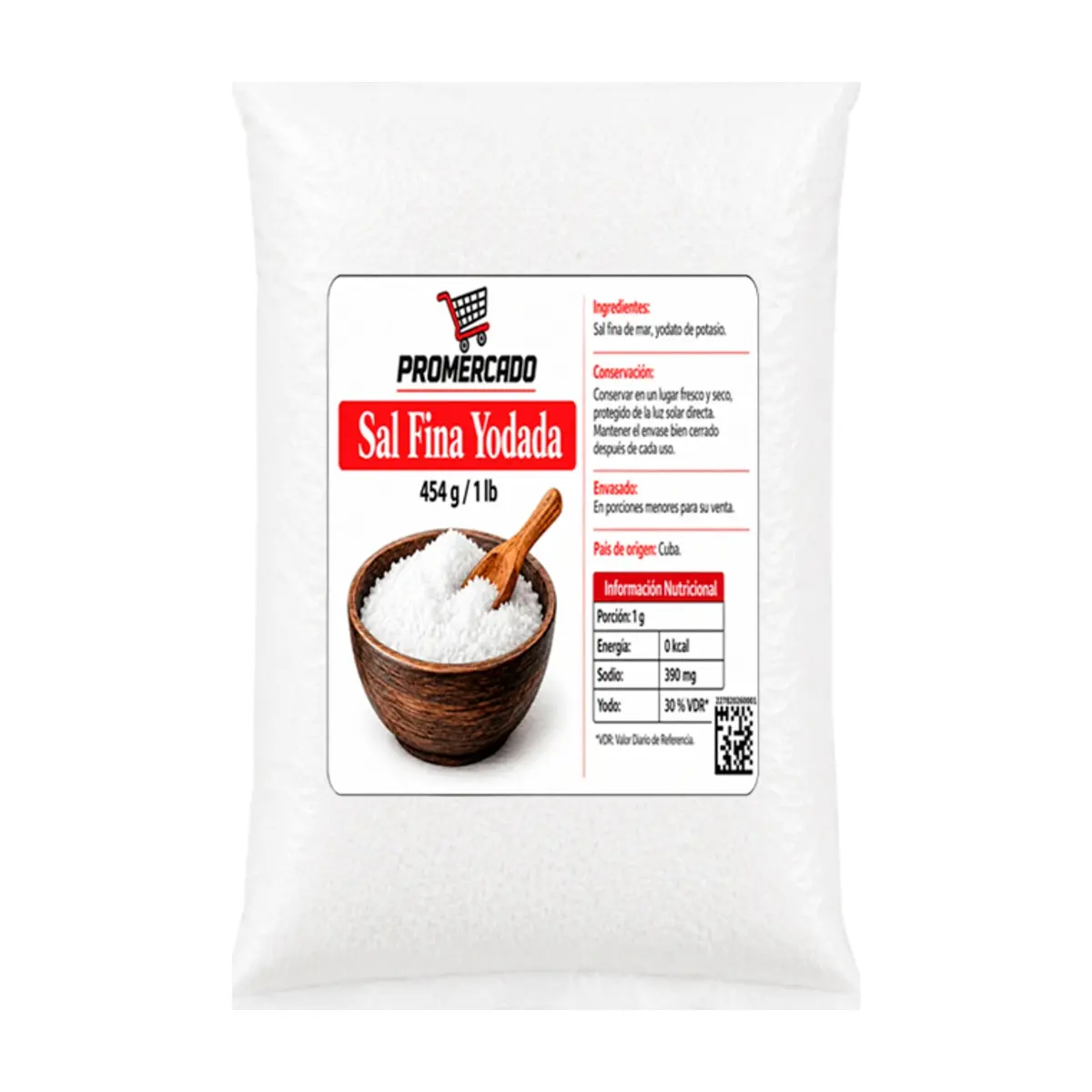 Sal fina yodada Promercado (454 g / 1 lb) - Miniatura 1
