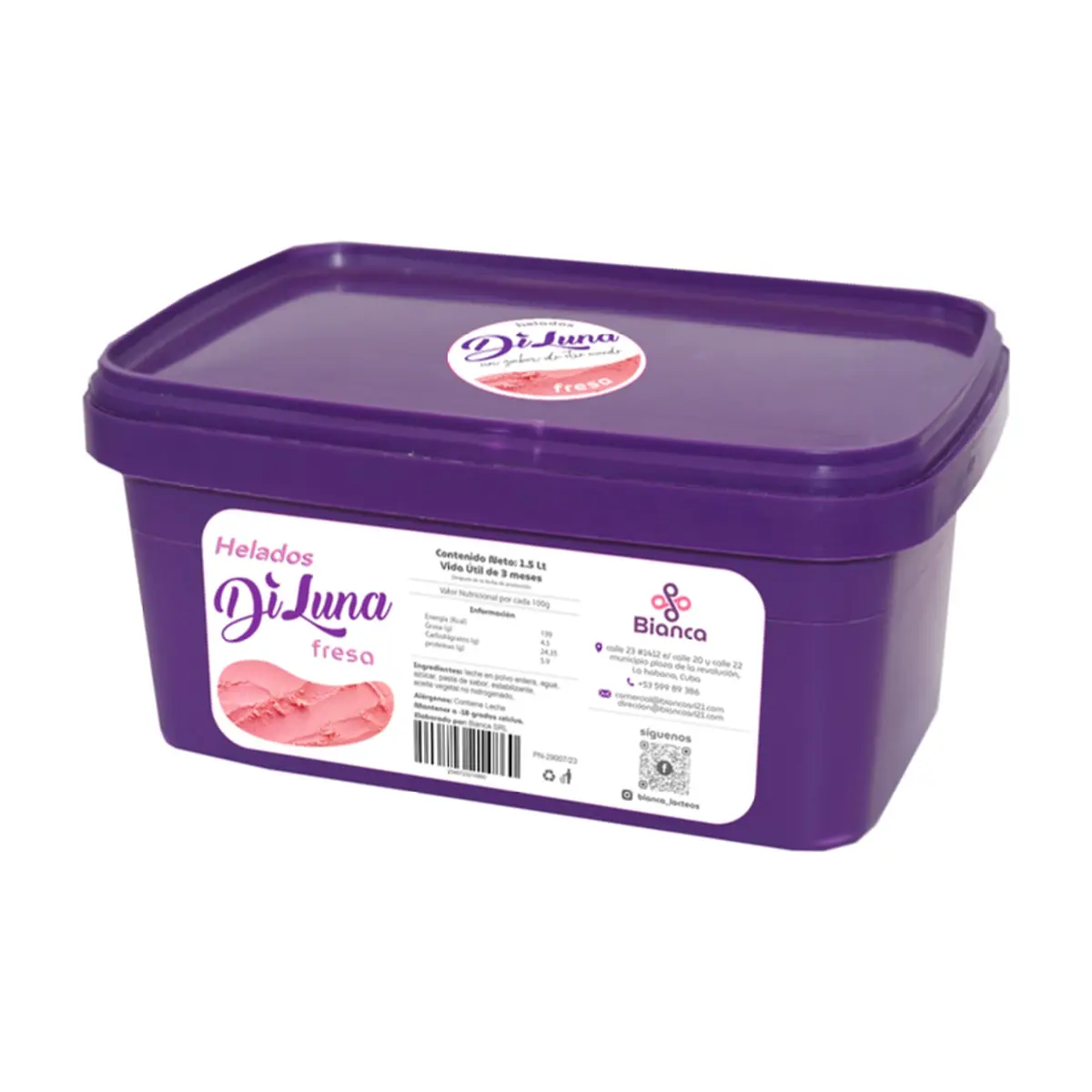 Helado sabor fresa DiLuna (1.5 L)