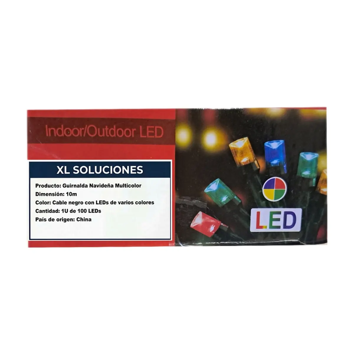 Guirnalda navideña multicolor longitud de cable de 10 m XL Soluciones - Thumbnail 2