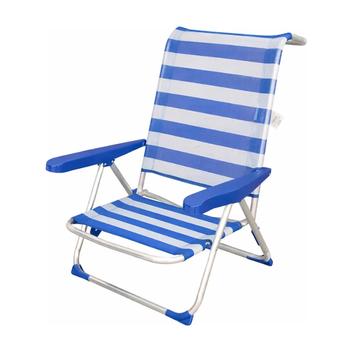 Silla de playa plegable aluminio fibreline rayas azul y blanco Casa y Menaje