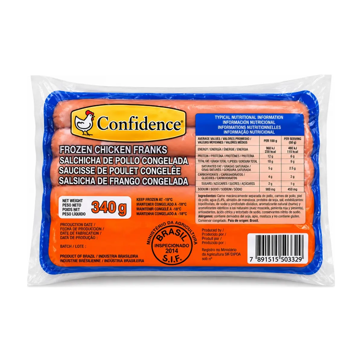 Salchicha de pollo Confidence (340 g / 12 oz) - Imagen 1