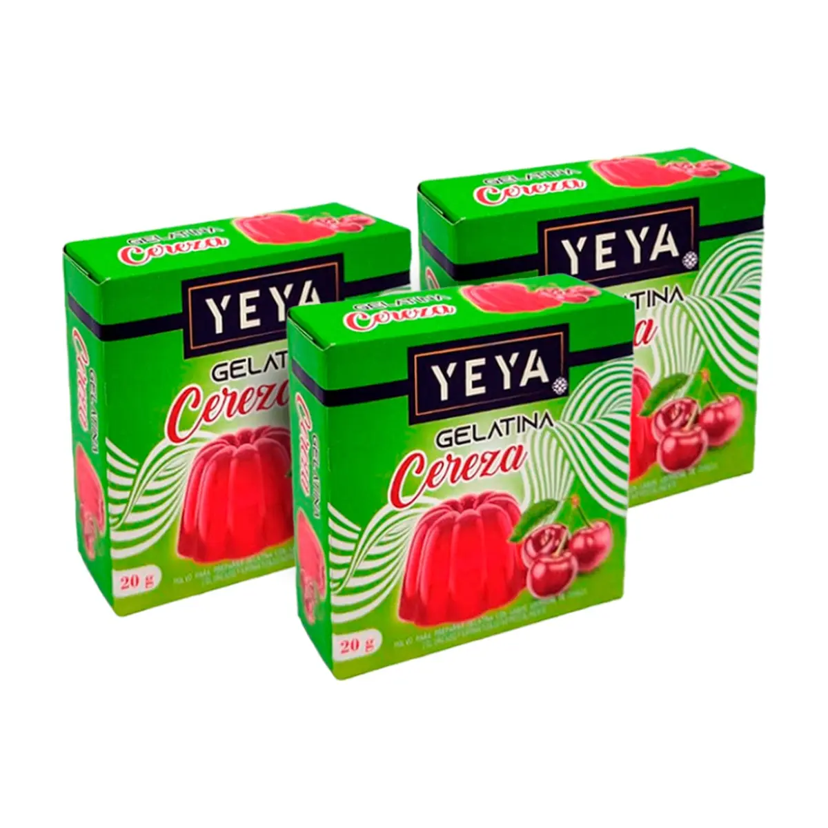 Gelatina sabor cereza YEYA (3 x 20 g)