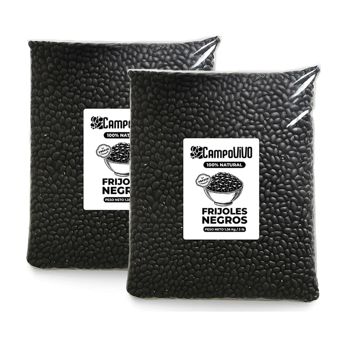 Frijoles negros Campo Vivo (2 x 1.36 kg / 3 lb)