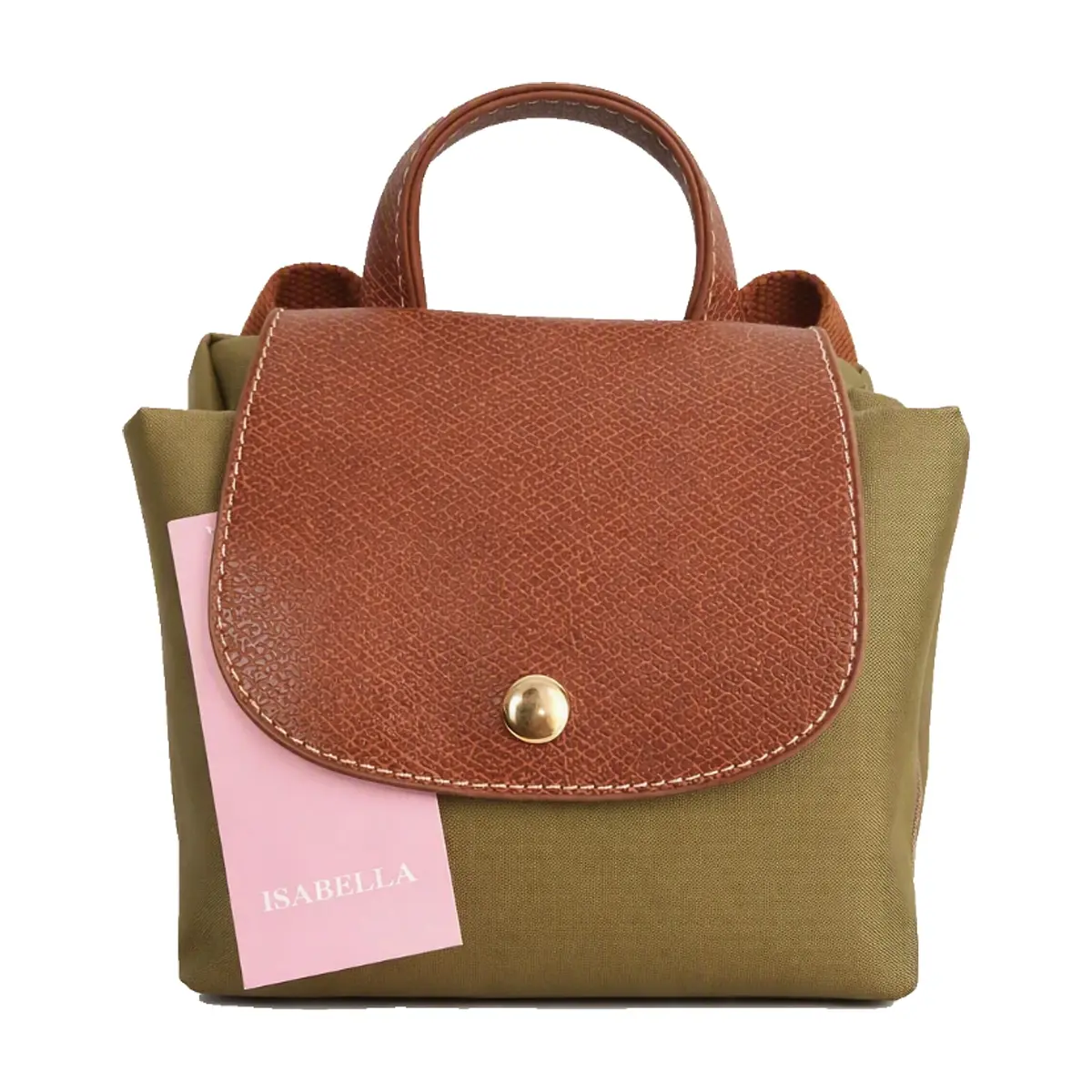 Mochila convertible de nailon soil con detalles en camel Isabella (1 U) - Thumbnail 2