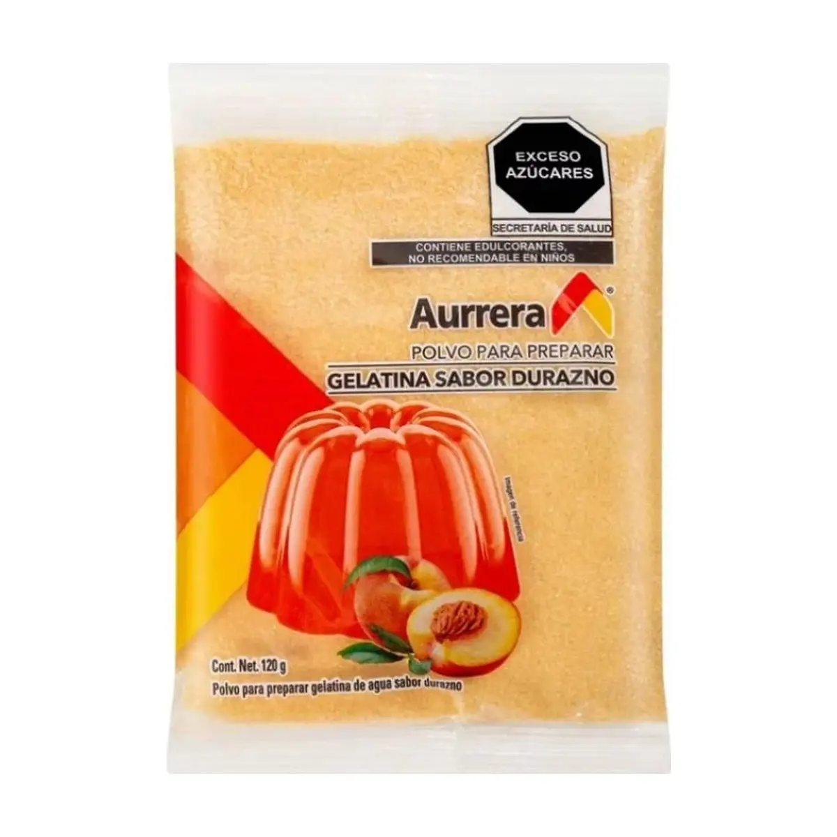 Gelatina sabor durazno Aurrera (120 g / 4.2 oz)