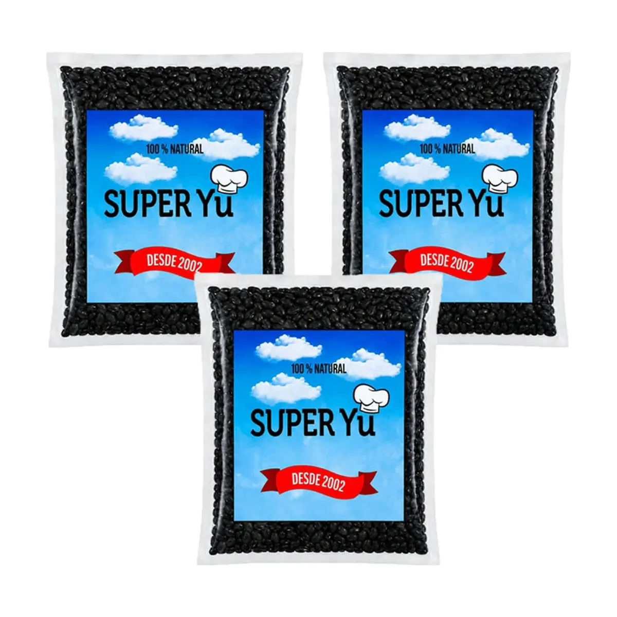 Frijoles negros Super Yu ( 3 x 900 g / 1.98 lb) - Miniatura 1