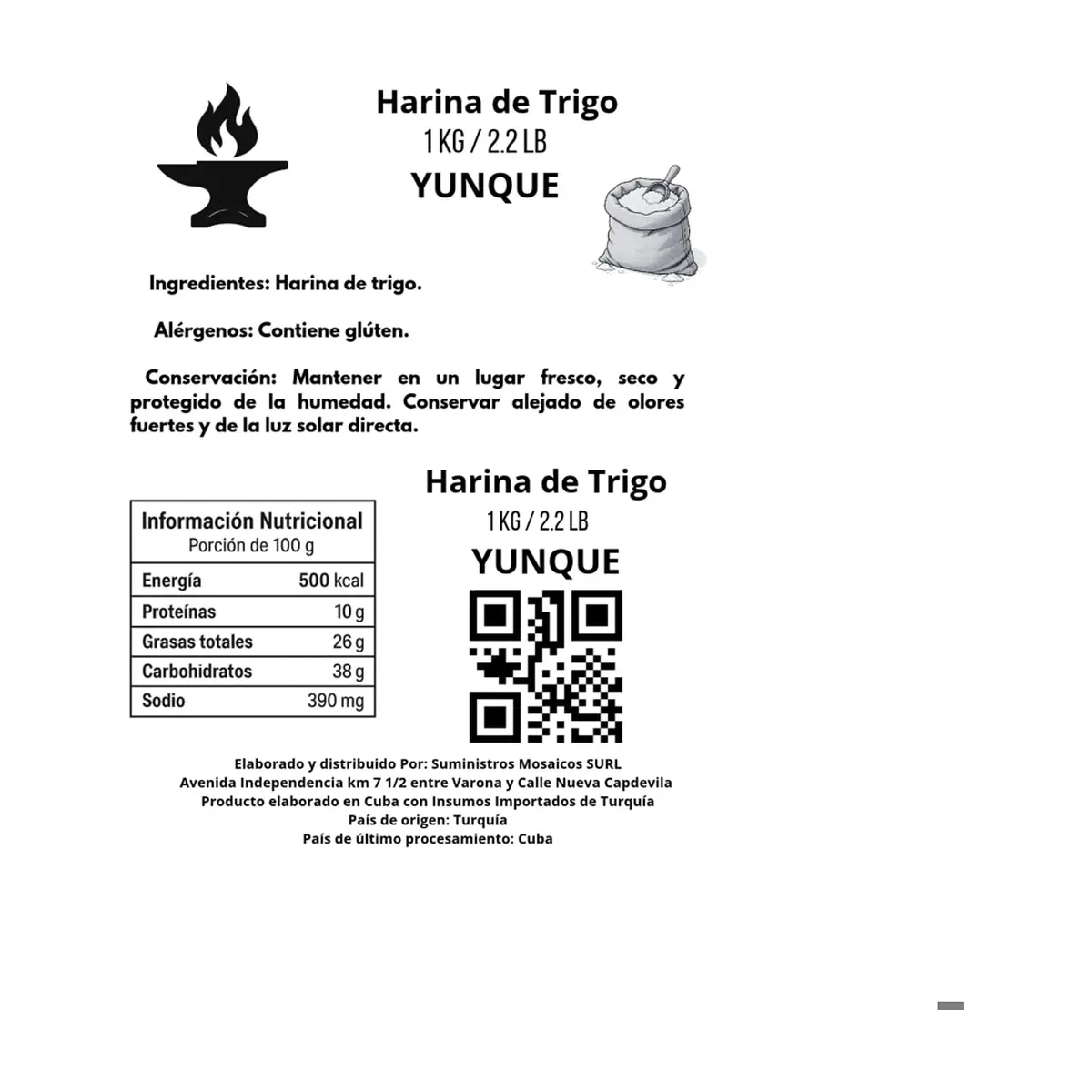 Harina de trigo Yunque (1 kg / 2.2 lb) - Thumbnail 4