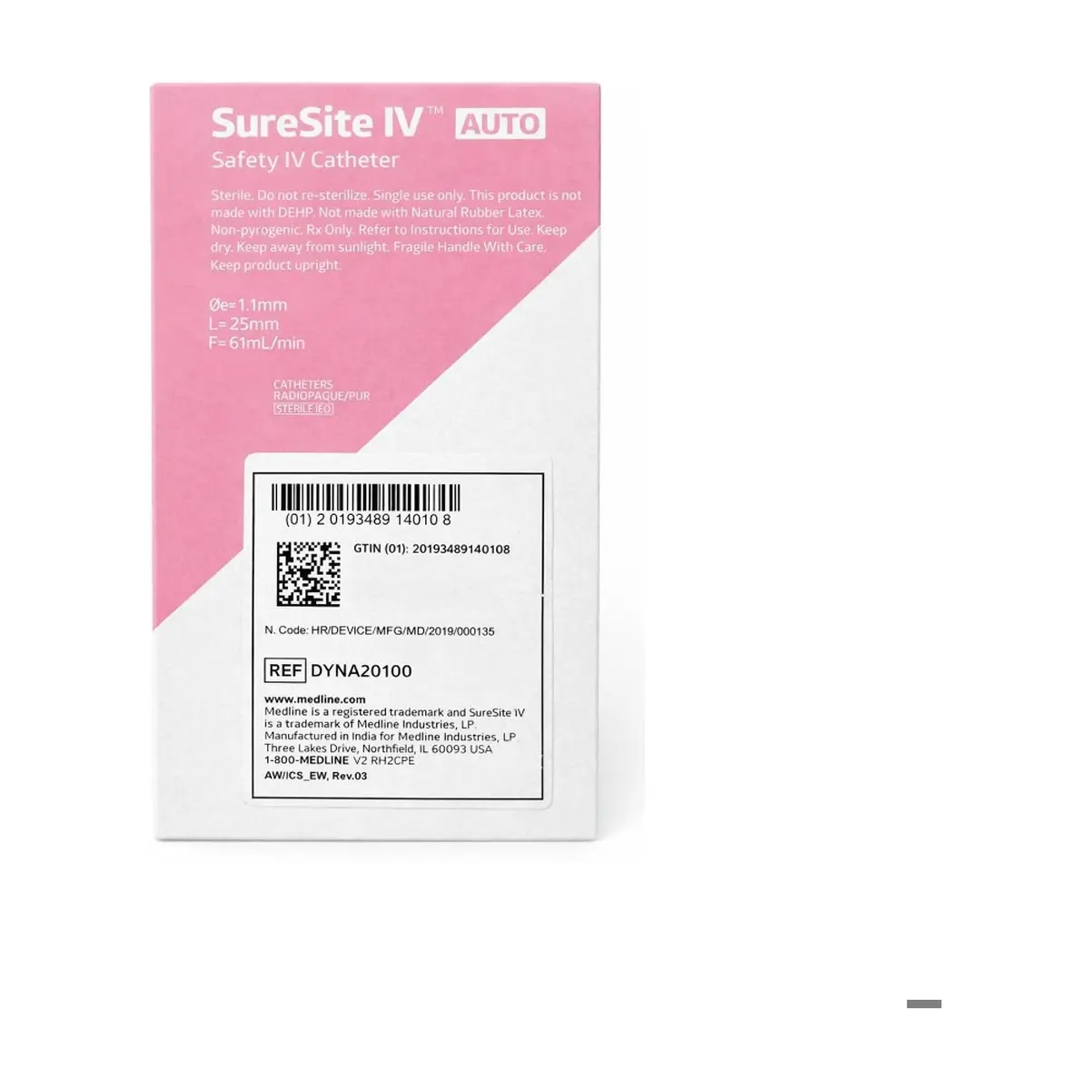 Catéter de inserción intravenosa 20G x 1" Medline SureSite IV - Thumbnail 2