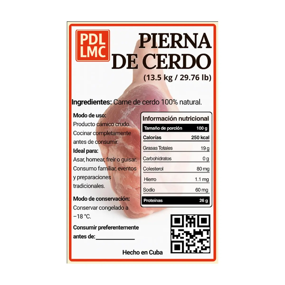 Pierna de cerdo PDL LMC (13.5 kg / 29.76 lb) - Thumbnail 3