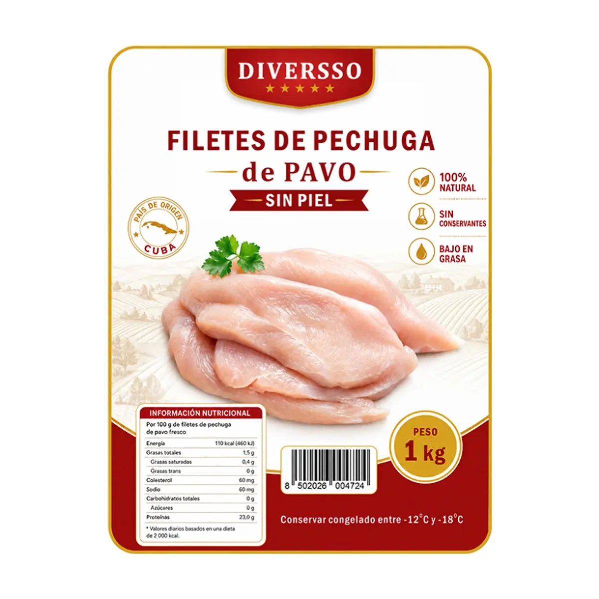 Filetes de pechuga de pavo sin piel Diversso (1 kg / 2.2 lb) - Thumbnail 4