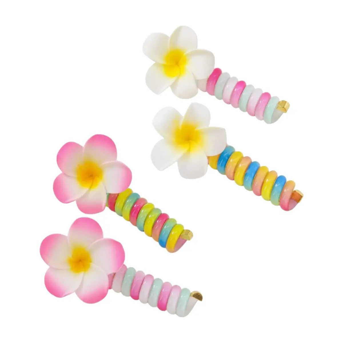Set de 4 scrunchies con flores para niñas Shein