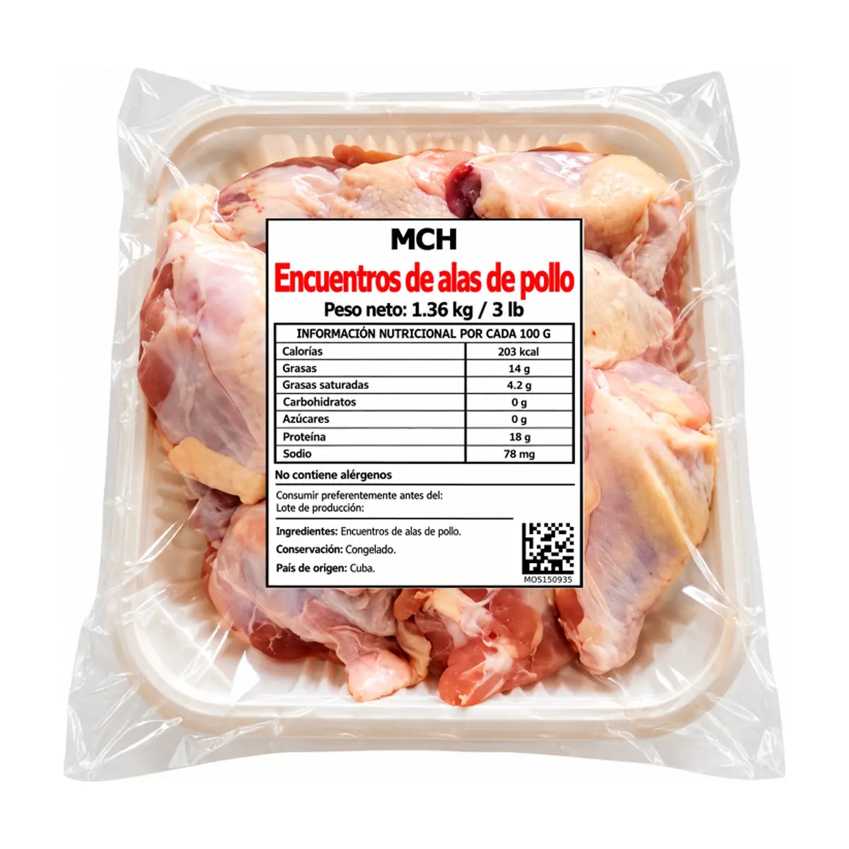 Secciones de alas de pollo MCH (1.36 kg / 3 lb)