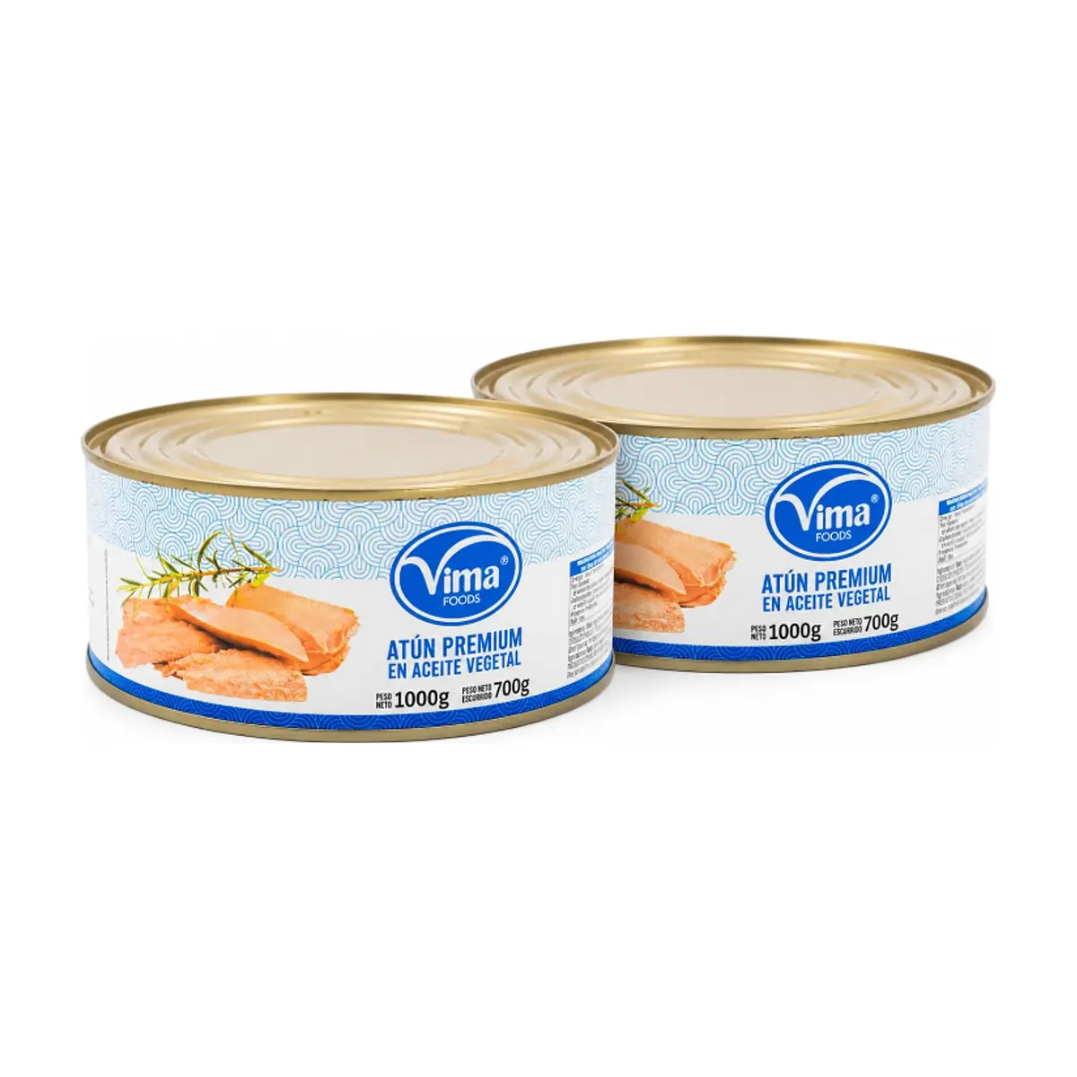 Atún premium en aceite vegetal Vima Foods (2 x 1 kg / 2.2 lb) - Imagen 1