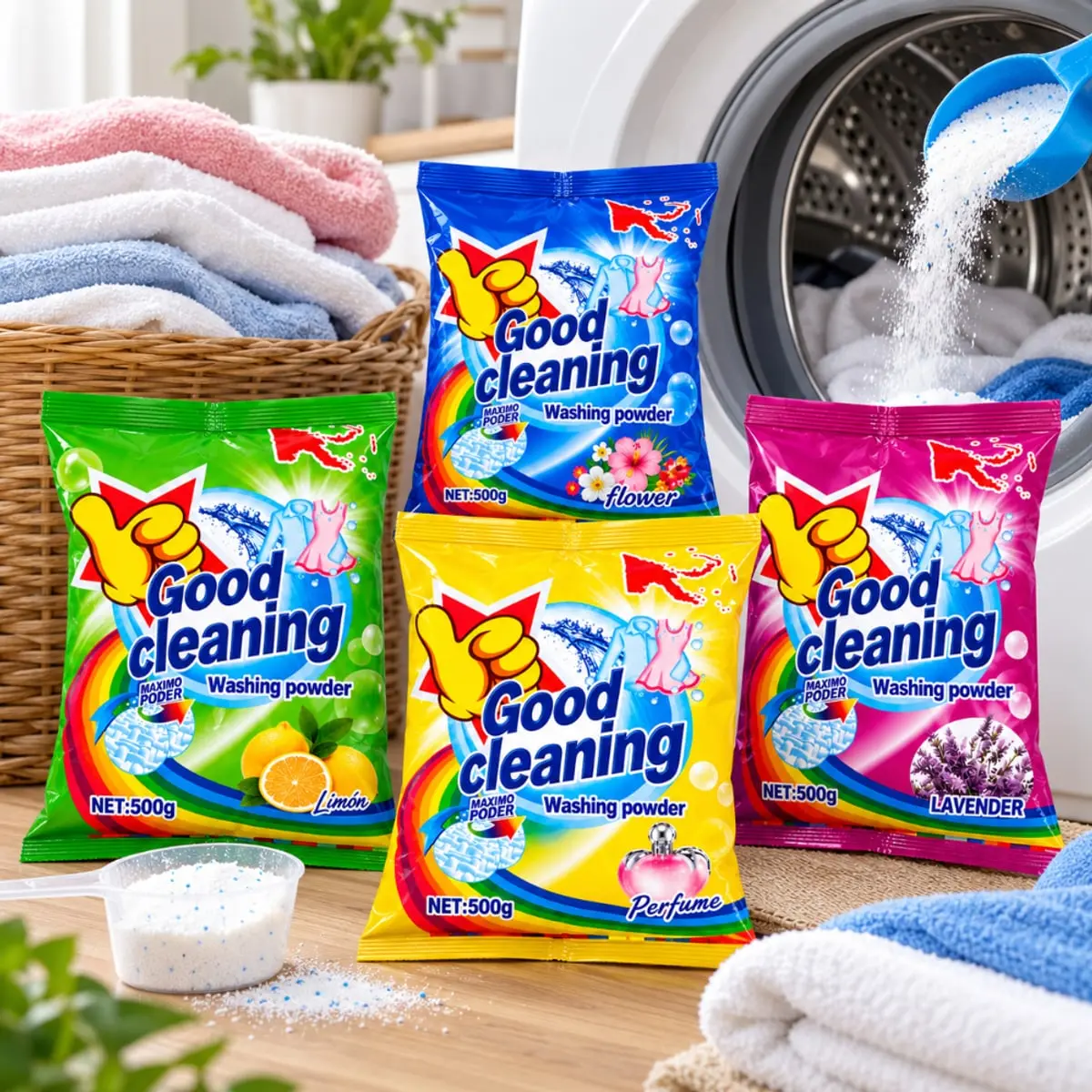 Detergente en polvo de lavanda Good Cleaning (3 x 500 g / 1.1 lb) - Thumbnail 2