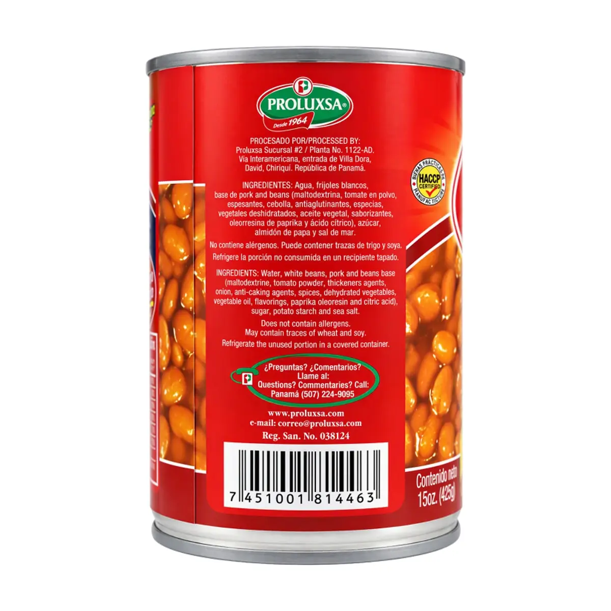Frijoles con cerdo Proluxsa Casera (425 g / 15 oz) - Miniatura 2