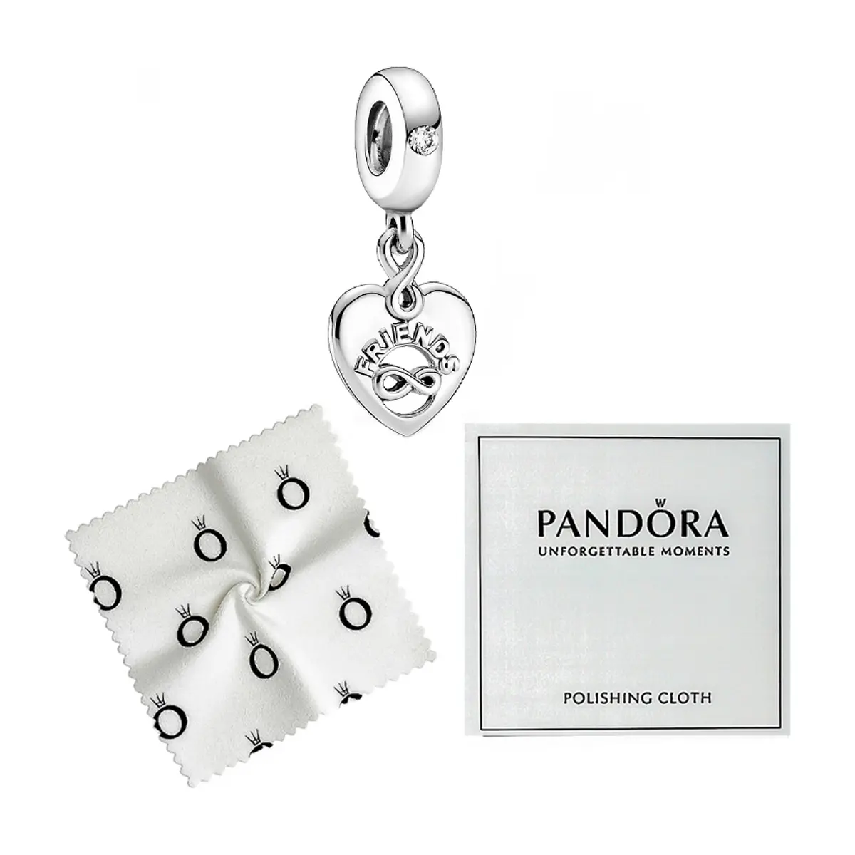 Charm colgante de plata S925 estilo Pandora corazón amigos para siempre - Thumbnail 2