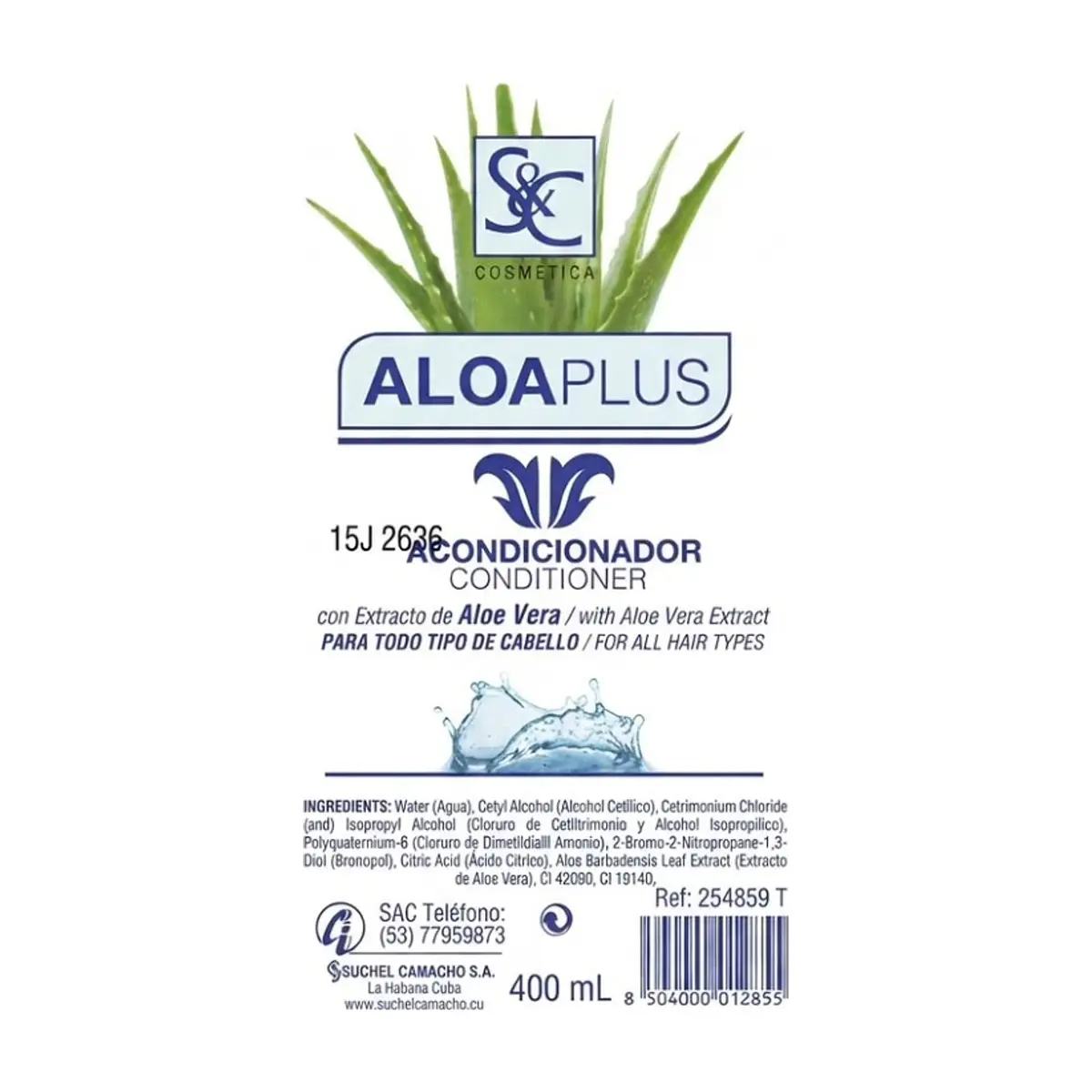 Juego de champú y acondicionador con extracto de aloe vera para todos los cabellos S&C Natural - Thumbnail 2